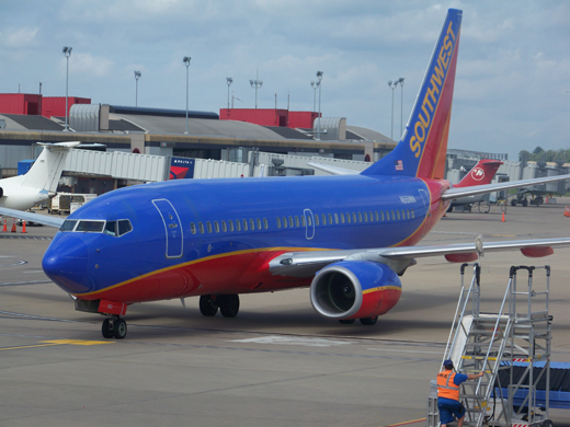 
Southwest Airlines Boeing 737-700 Pulling into the gate bound for Orlando, FL