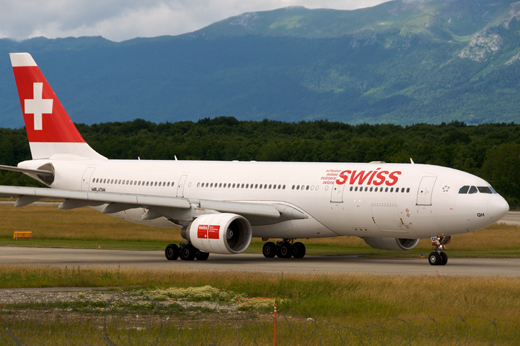 
A Swiss International Air Lines Airbus A330-200 taxiing.