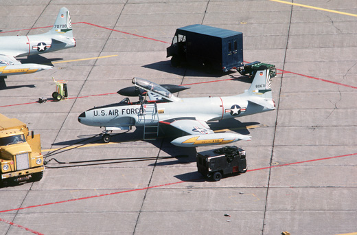 
T-33As of the 49th FIS on the ramp at Griffiss AFB, 1984.