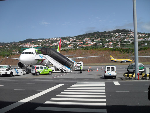 
TAP Portugal Airbus A319 on the tarmac in Funchal
