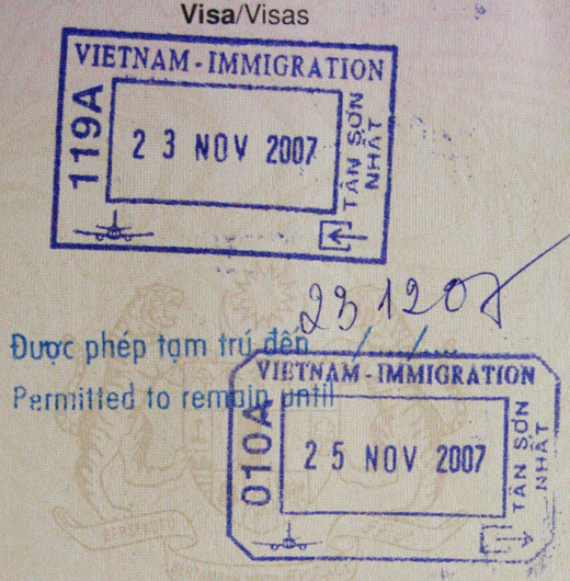 
Passport stamp from Tan Son Nhat International Airport.