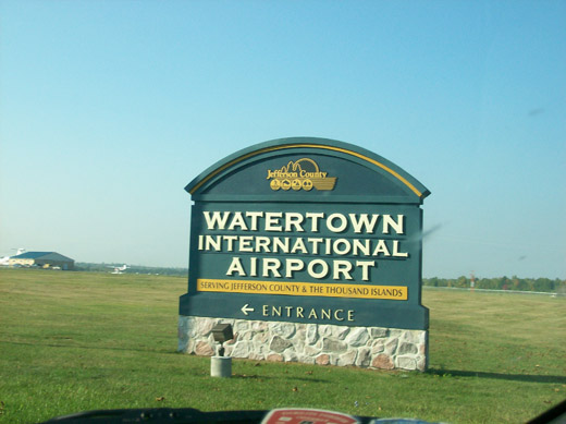 
Watertown International Airport sign