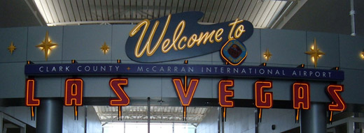 
Welcome to McCarran airport sign at Concourse D
