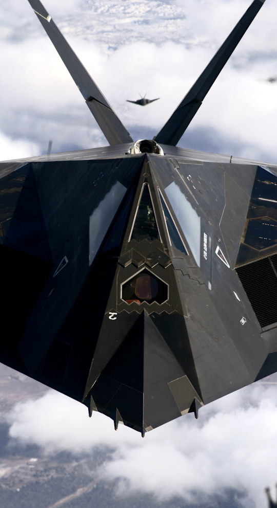 A pair of F-117A Nighthawks