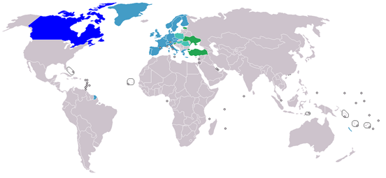 
     ESA member countries     ESA associate members     ECS states     signed Cooperation Agreement