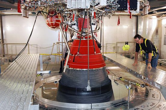 
Second stage of a Delta IV Medium rocket featuring an RL10B-2 engine.