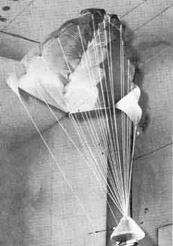 
The Rogallo flexible wing is a self-inflating system that was tested for the Gemini space capsule recovery.