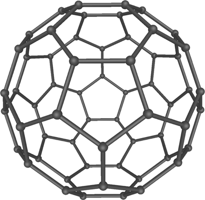 
Buckminsterfullerene C60, also known as the buckyball, is the simplest of the carbon structures known as fullerenes. Members of the fullerene family are a major subject of research falling under the nanotechnology umbrella.
