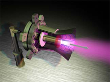 
CGI rendering of Princeton University's Lithium-fed Self-Field MPD Thruster (From Popular Mechanics magazine)