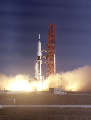 
The SA-9 (Saturn I Block II), the eighth Saturn I flight, lifted off on February 16, 1965. This was the first Saturn with an operational payload, the Pegasus I meteoroid detection satellite.