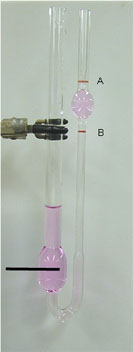 
Ostwald viscometers measure the viscosity of a fluid with a known density.