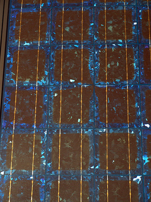 
PV cells in a panel.