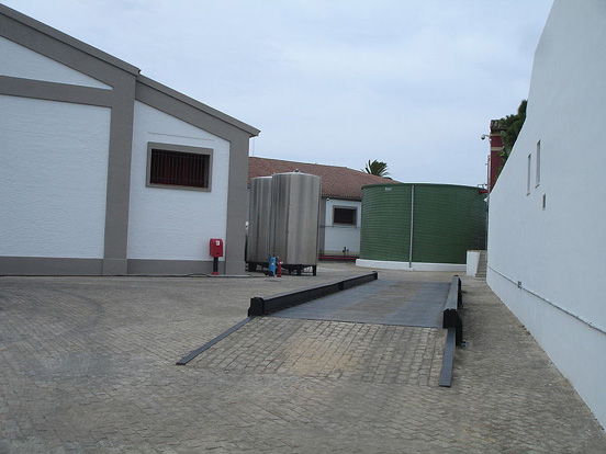 
A weighbridge, used for weighing trucks