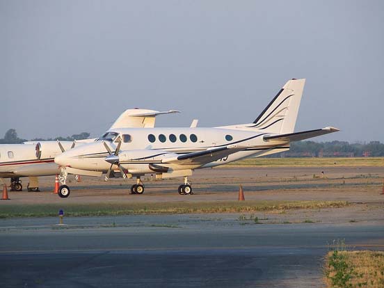 
A Model B100 King Air with Garrett engines