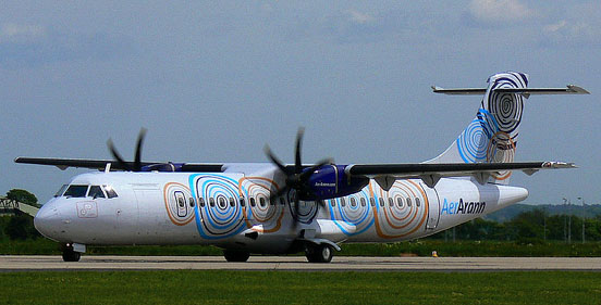 
Aer Arann ATR 72 at Leeds Bradford International Airport, UK