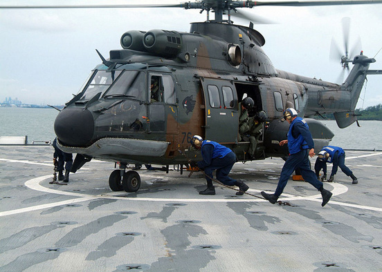 
AS 332M Super Puma of 125 Squadron, Republic of Singapore Air Force.