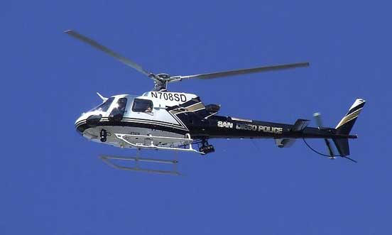 
A San Diego Police Department AS350 B3 helicopter
