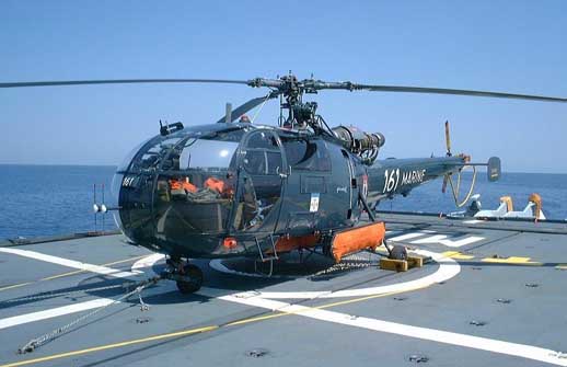 
French Navy Alouette III on the frigate La Motte-Picquet