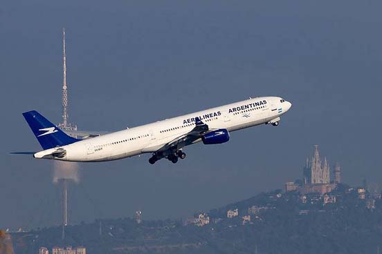 
Aerolineas Argentinas Airbus A340-300 seen departing El Prat