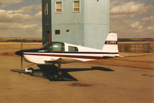 
An American Aviation AA-1 Yankee side view
