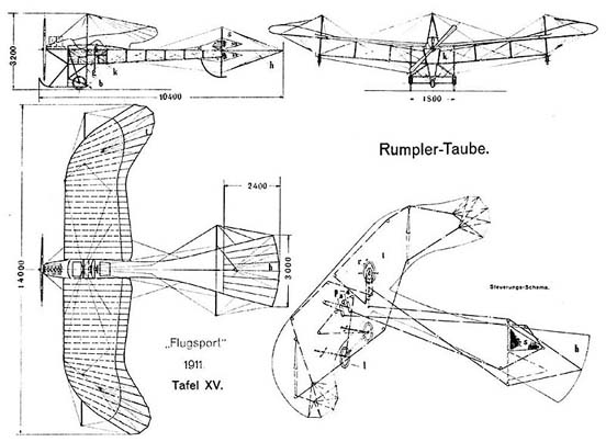 
Design drawing of Taube from 1911