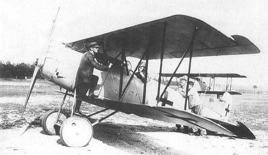 
Test pilot Otto August in an early Pfalz D.XII