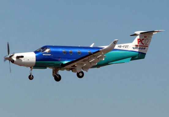 
Pilatus PC-12 in landing configuration