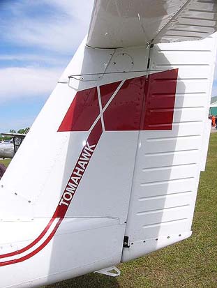 
The axe logo was applied at the Piper factory to many PA-38s delivered