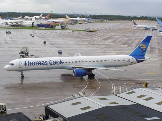 
Thomas Cook Airlines Boeing 757-300 at Manchester Airport.