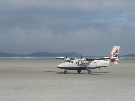
Loganair Twin Otter in British Airways Livery at Barra Airport