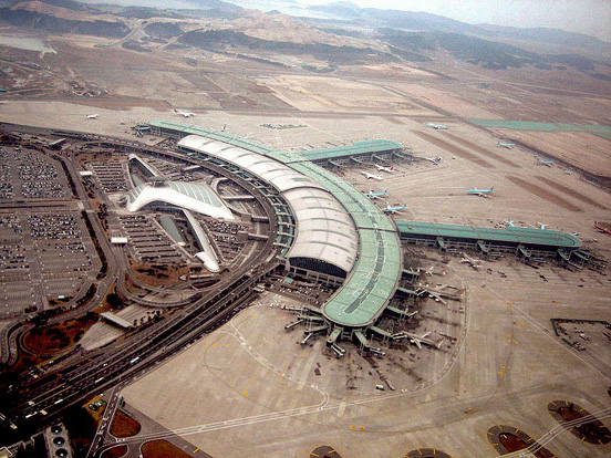 
The passenger terminal buildings at Incheon International Airport, Incheon, South Korea, considered a large airport.