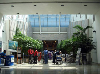 
The departures terminal at the Chhatrapati Shivaji International Airport, Mumbai, India the busiest airport in South Asia