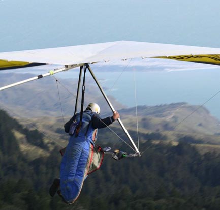 
High performance hang glider launch, 2006.