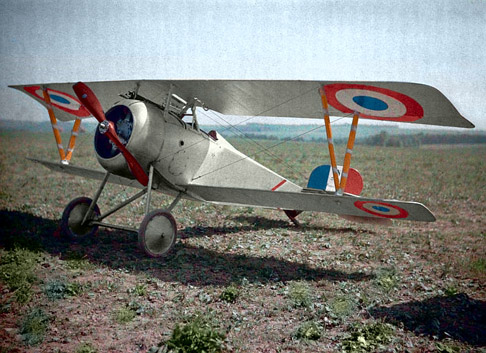 
Color Autochrome Lumière of a Nieuport Fighter in Aisne, France 1917