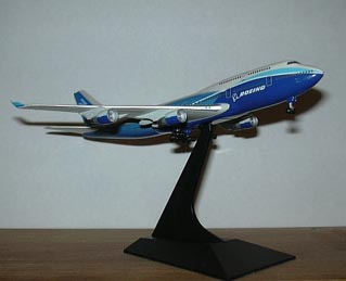 
A die cast Boeing 747-400 model.