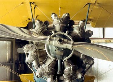 
Radial engine of a biplane
