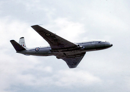 
D.H. Comet, the world's first jet airliner. As in this picture, it also saw RAF service
