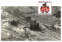 
Piper Aircraft Company factory in Lock Haven, Pennsylvania, with the Piper Cub logo superimposed at the top.