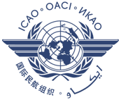 
ICAO logo.
Top: ICAO acronym in English, French/Spanish and Russian.
Bottom: ICAO acronym in Chinese and Arabic