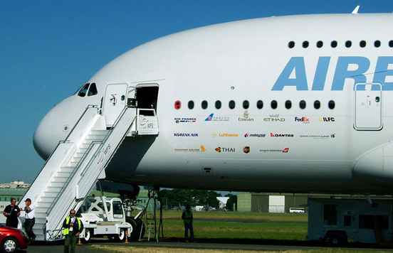 
Front fuselage view of A380