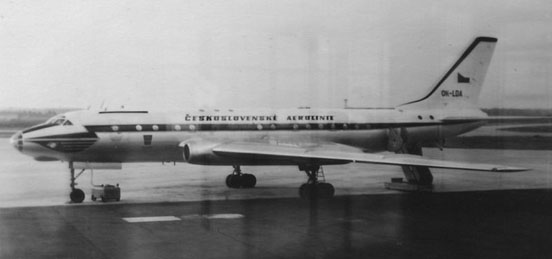 
CSA Czechoslovak Airlines Tu-104A OK-LDA. This aircraft is preserved at the Prague Aviation Museum, Kbely