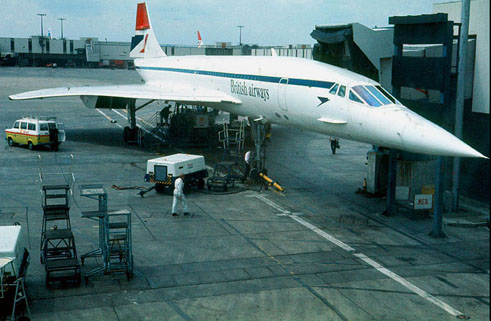 
British Airways Concorde, at Heathrow Airport