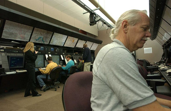
Controllers at work at the Washington Air Route Traffic Control Center.