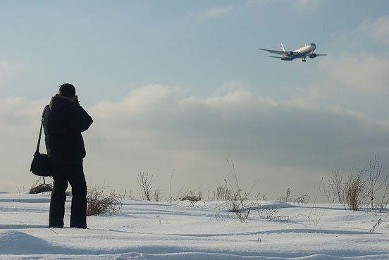
Taking a photograph of an Aeroflot Boeing 767