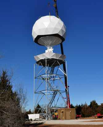 
University of Oklahoma OU-PRIME C-band, polarimetric, weather radar during construction