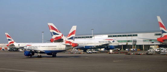 
British Airways operations at London Heathrow Airport.