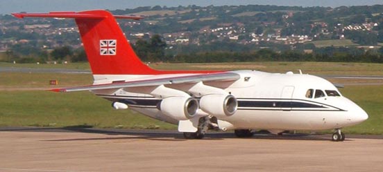 
A BAe 146 aircraft, delivered to the Queen's Flight in 1986 and now part of The Royal Squadron