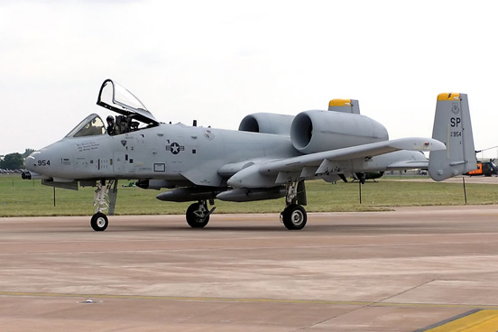 
The high engine position on this USAF A-10 Thunderbolt makes identification easy