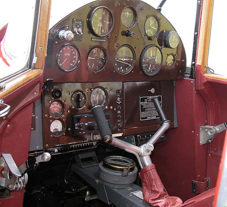 
1936 de Havilland Hornet Moth cockpit