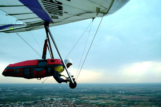 
Modern 'flexible wing' hang glider.